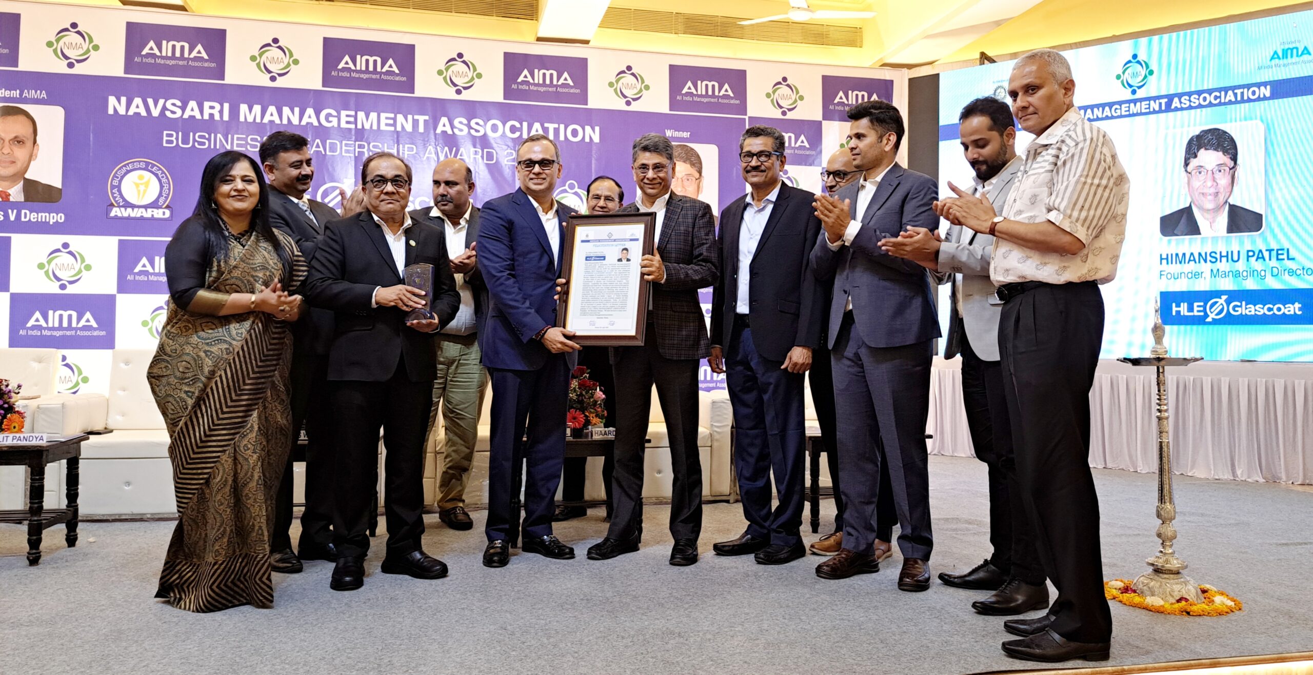 નવસારી મેનેજમેન્ટ એસોસીએશન દશાબ્દી મહોત્સવ પર્વે એચએલ.એજીનિયરીંગનાં વડા હિમાંશુ પટેલ બિઝનેશ લીંડર પારિતોષિકથી વિભૂષિત થયા