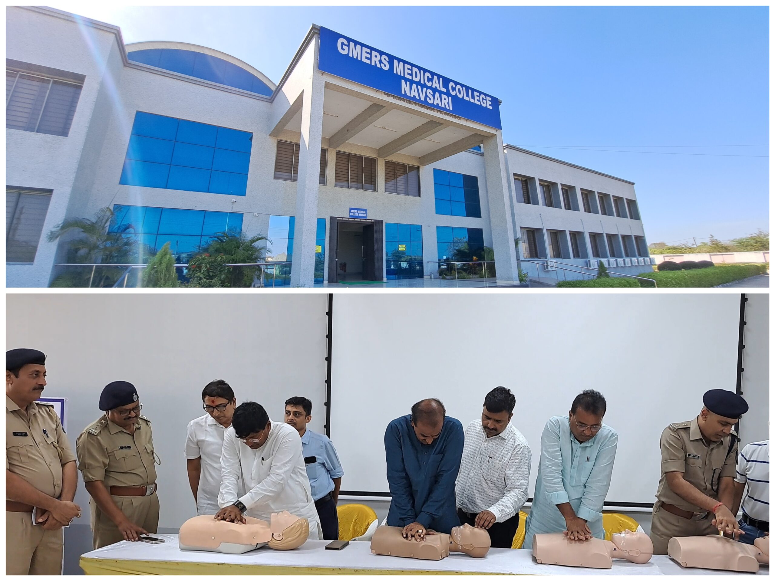 બે હાથ પ્રાણ રક્ષક:નવસારીના GMRC મેડીલક કોલેજ પર પોલીસકર્મી માટે CPR ટ્રેનિંગ તાલીમ શિબિર યોજાઈ