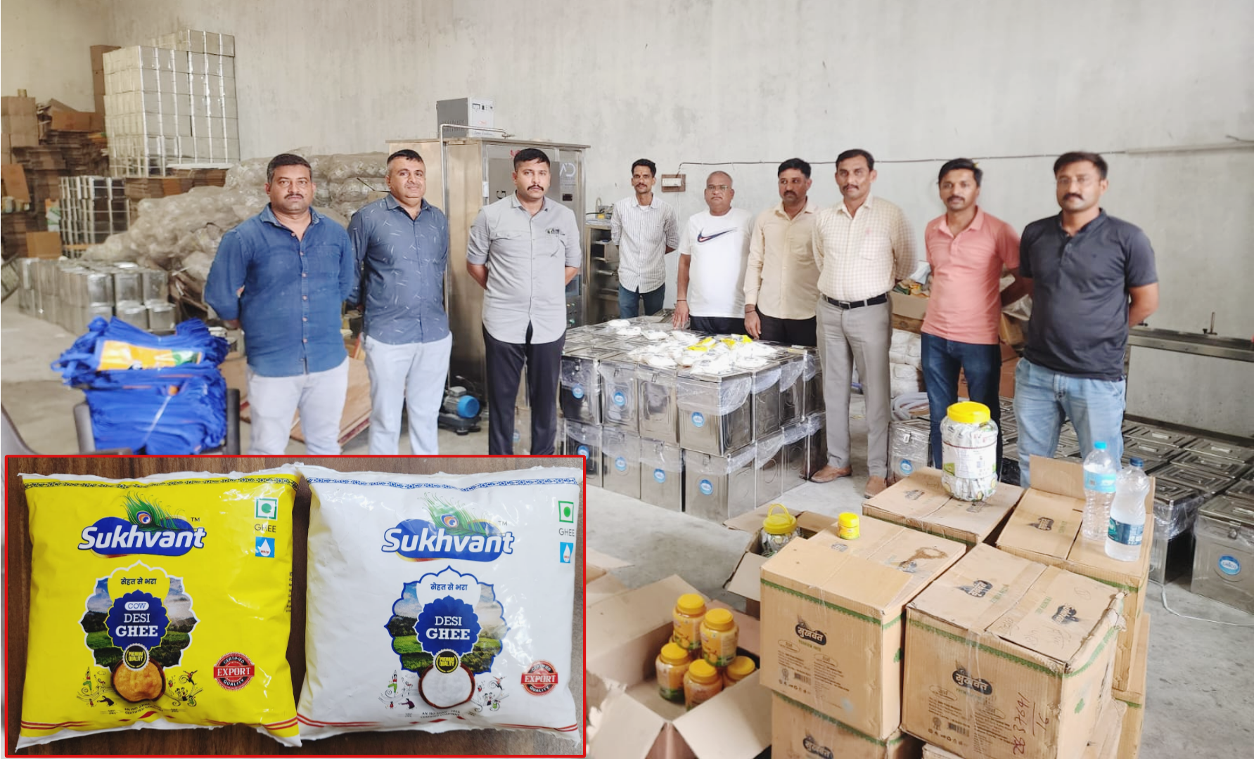 નવસારીની શીવ ફુડ પ્રોડકસની ફેક્ટરીમાં નવસારી એલસીબી પોલીસે શંકાસ્પદ ઘી નો જથ્થો સીઝ કર્યો,અખાદ્ય ઘી નું ઉત્પાદન થતું હોવાની શંકા