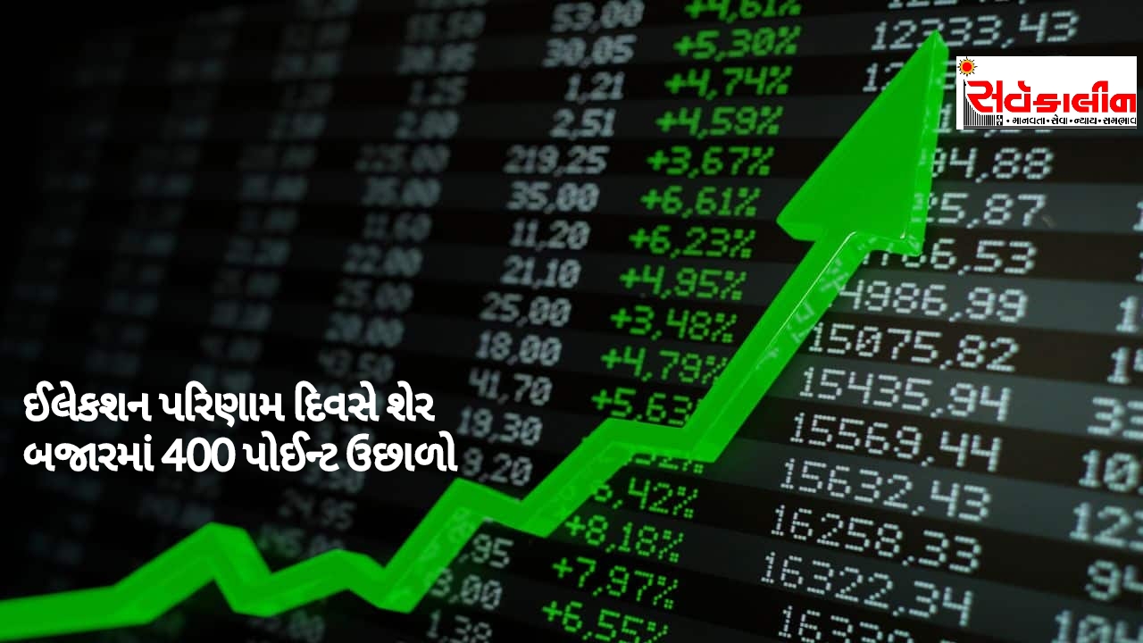 ચૂંટણીના પરિણામોના દિવસે શેરબજાર લીલુંછમ, સેન્સેક્સ 400 પોઈન્ટનો ઉછાળો, નિફ્ટીએ 24,900ને પાર કર્યો સ્ટોક માર્કેટ